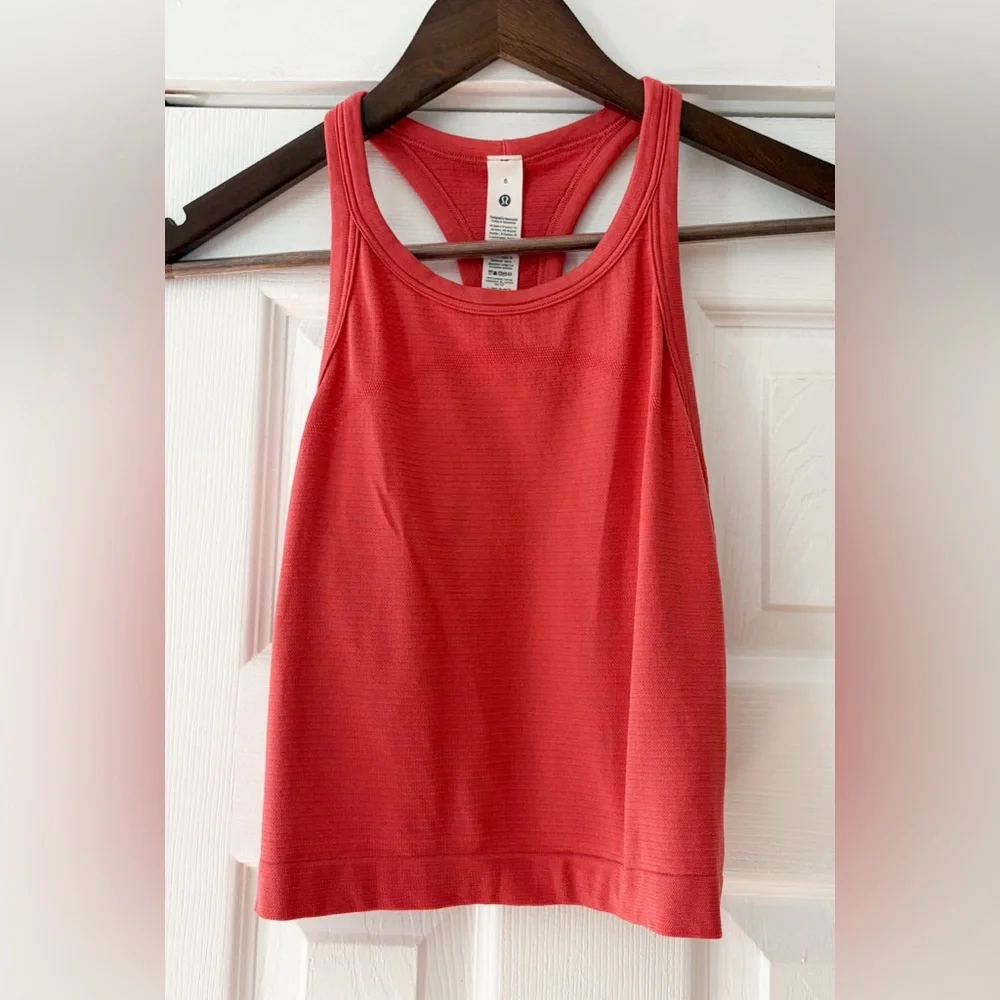 lululemon athletica Rust Cropped Swiftly 2.0 Tank Top Size 6‎ EUC